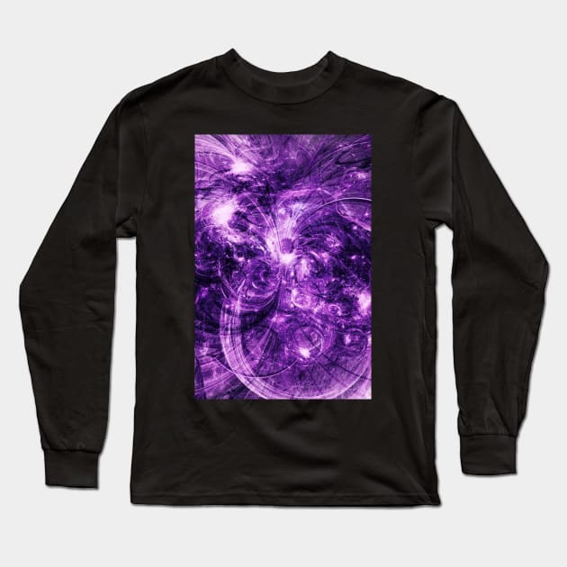 Dark Magic Burst, Purple Abstract. Long Sleeve T-Shirt by love-fi